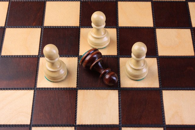 Chess pieces on a chess board
