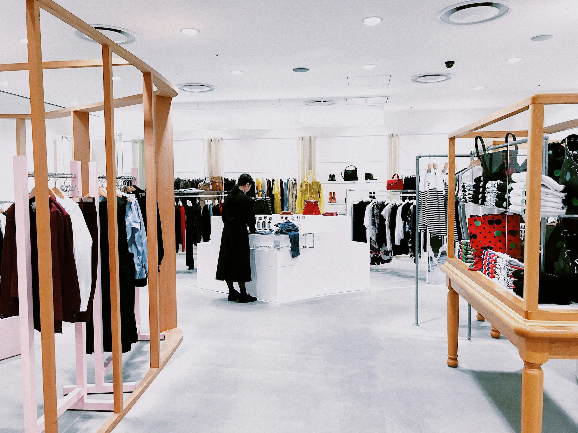 Inside of a retail clothing store