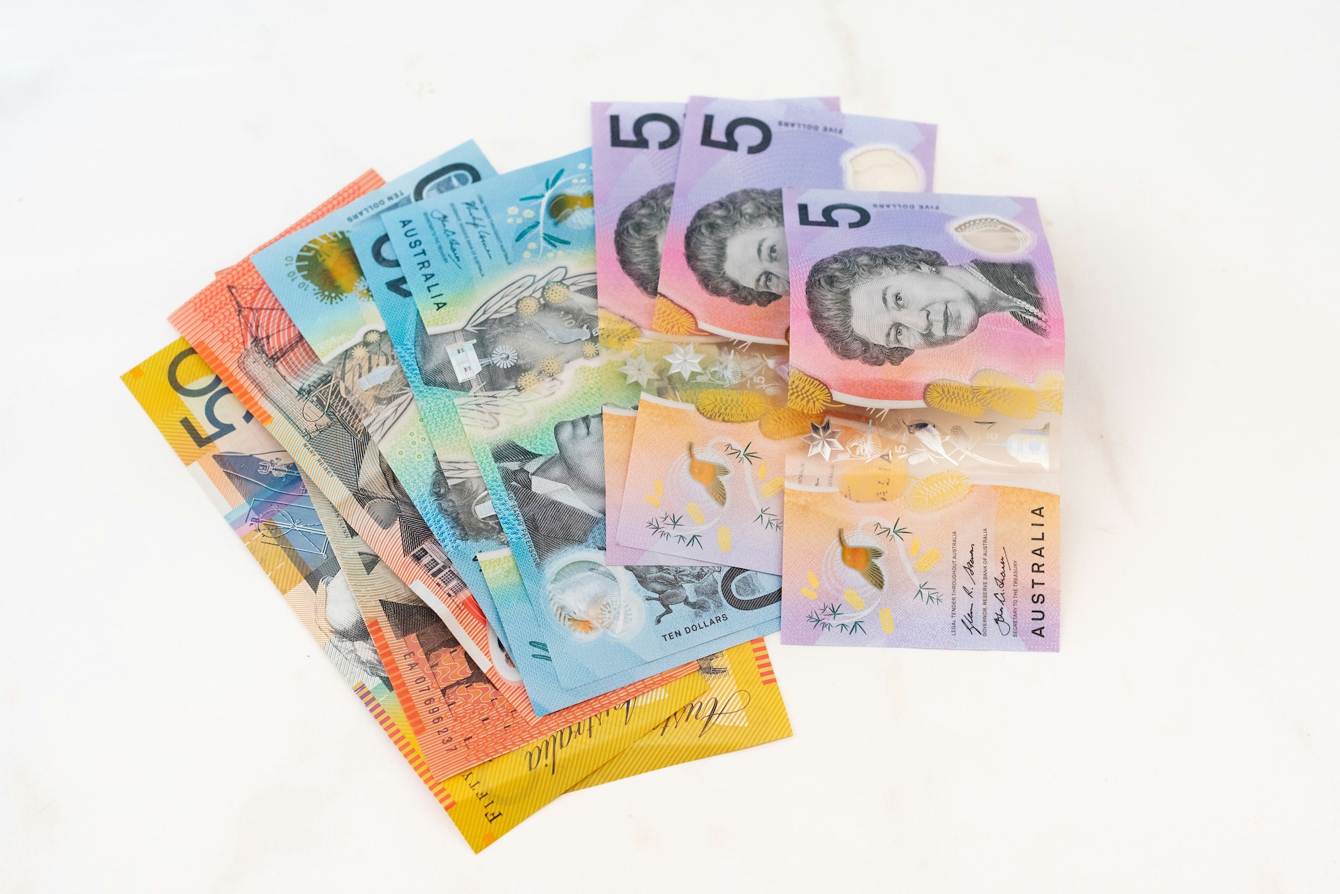 A collection of Australian bank notes